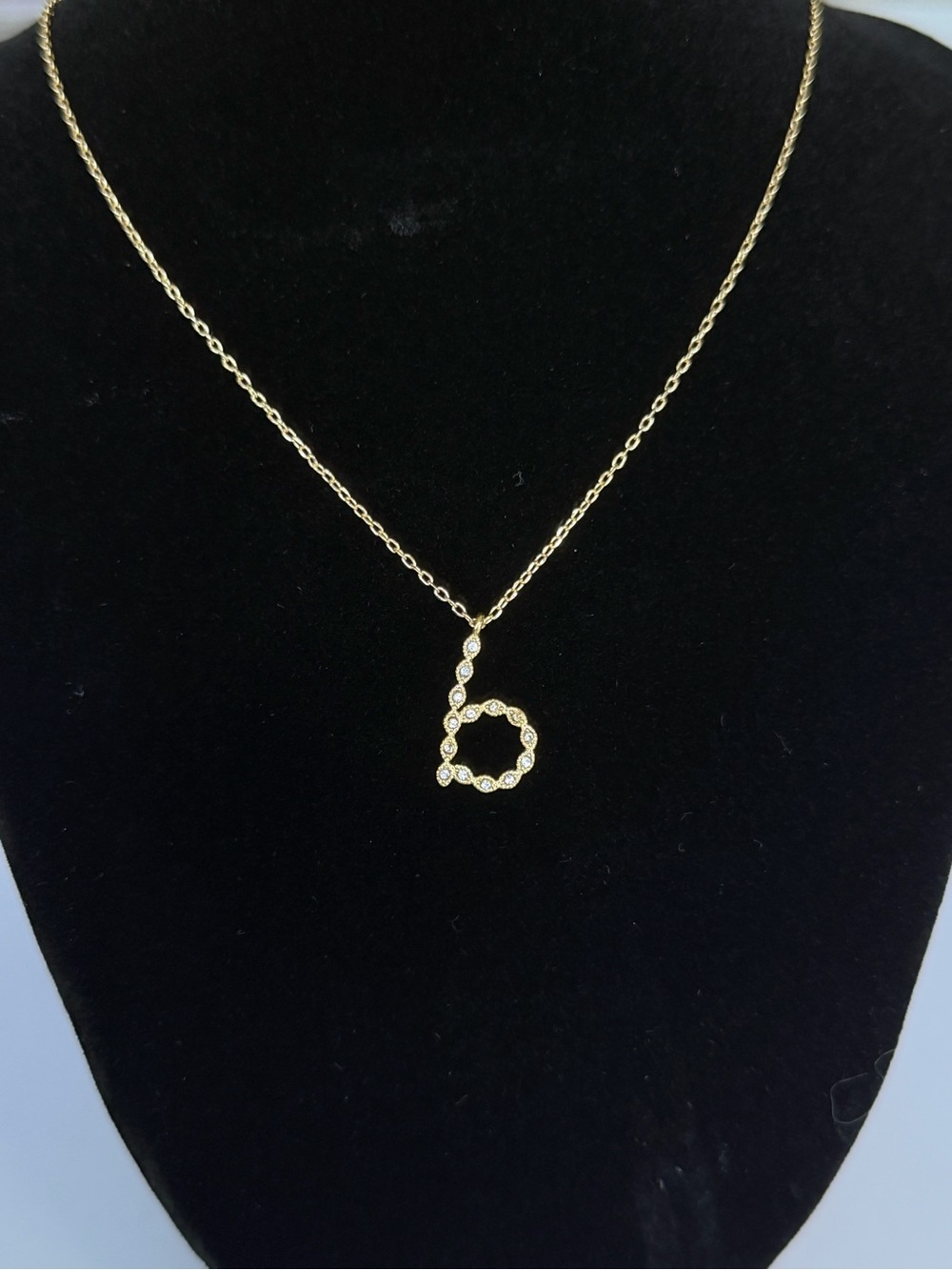 Maje Paris Gold Initial "b" Crystal‎ Necklace 17" with 1.5" Extender NWT